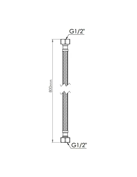Шланг для подвода воды SD Forte ВВ SF391W80 латунь, 0,8 м - 2