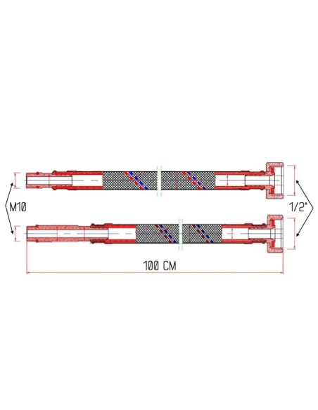 Шланг для подвода воды SD Forte М10 SF380W100 нержавеющая сталь, 1,0 м (пара) - 2 Шланг для подвода воды SD Forte М10 SF380W100 нержавеющая сталь, 1,0 м (пара) - 2