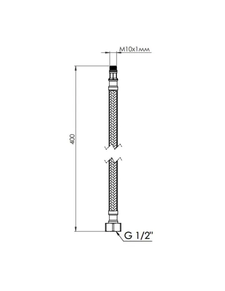 Шланг для подвода воды SD Forte М10 SF390W40 латунь, 0,4 м (пара) - 2