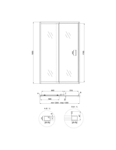 Душові двері Q-Tap Taurus CRM2012 - 13.C6 Clear, покриття CalcLess - 2