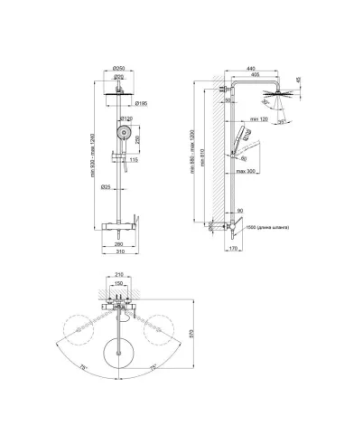 Душевая система из нержавеющей стали Q-Tap Scorpio QTSCO51105OGB Black Matt - 2