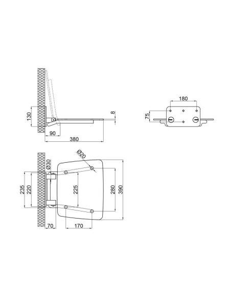 Сидіння для душу Q-Tap Comfort BLA5035, чорне - 2