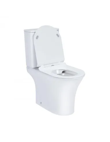 Унитаз компакт безободковый Q-Tap Presto Rimless QT24221217AW, сиденье Soft-close - 12