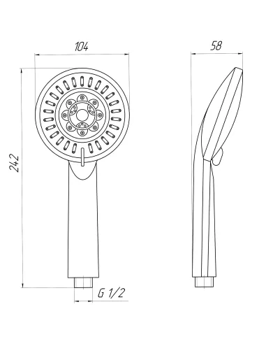 Лейка для душа ручная Globus Lux Rays NS-780-P, 4 режима - 6