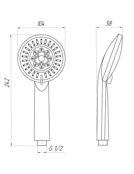 Лейка для душа ручная Globus Lux Rays NS-780-P, 4 режима - 6