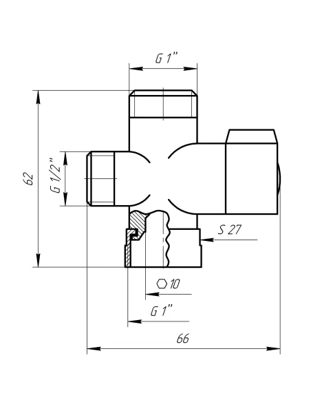 Дивертор Globus Lux NMV-14, 1 х 0.5 х 1 дюйма - 3