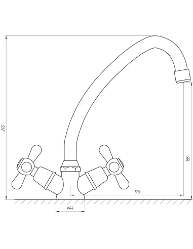 Смеситель для кухни двухвентильный Globus Lux GB-SHARM-0104-00 - 4
