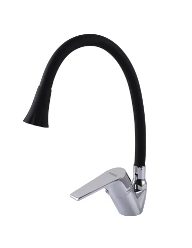 Смеситель для кухни с гибким изливом Domino Blitz DBC-203SA-B01 с насадкой - 3