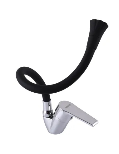 Смеситель для кухни с гибким изливом Domino Blitz DBC-203SA-B01 с насадкой - 5