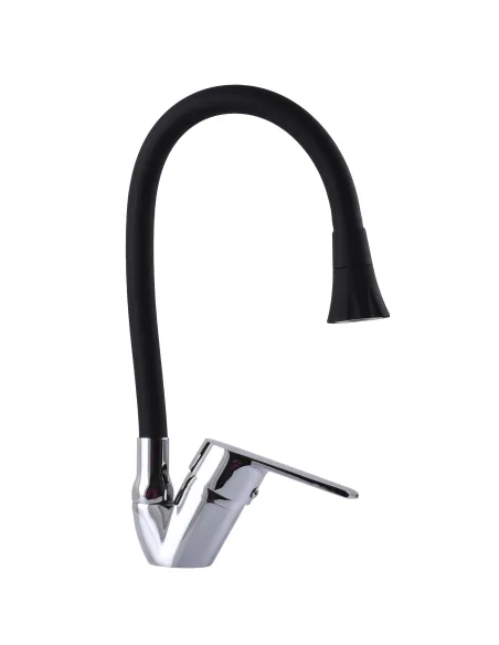 Смеситель для кухни с гибким изливом Domino Blitz DBC-203SA-B01 с насадкой - 6