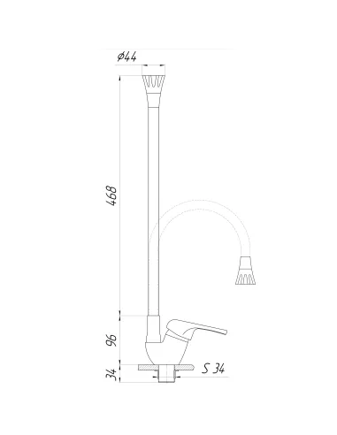 Смеситель для кухни с гибким изливом Domino Blitz DBC-203SA-B01 с насадкой - 7