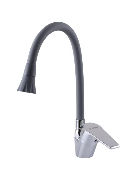 Смеситель для кухни с гибким изливом Domino Blitz DBC-203SA-G03 с насадкой - 1