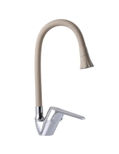 Смеситель для кухни с гибким изливом Domino Blitz DBC-203SA-K15 с насадкой - 6