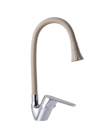 Смеситель для кухни с гибким изливом Domino Blitz DBC-203SA-K15 с насадкой - 6