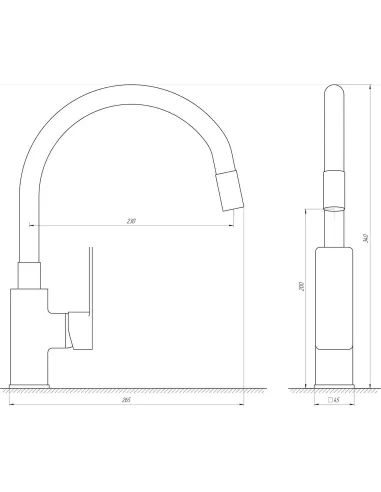 Смеситель для кухни с гибким изливом Domino Malibu DMM-203 LR-GP-Black - 7