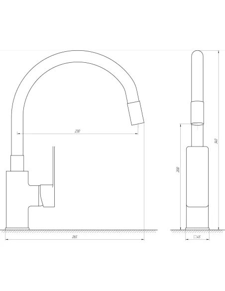 Смеситель для кухни с гибким изливом Domino Malibu DMM-203 LR-GP-Black - 7