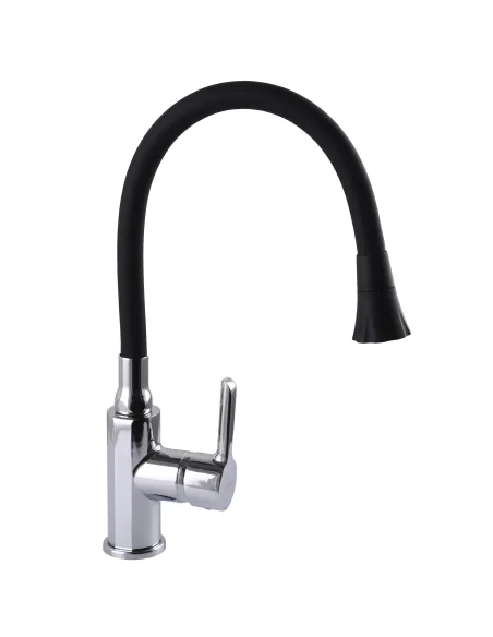 Смеситель для кухни с гибким изливом Domino Prestige DPS-203SA-B01 с насадкой - 3