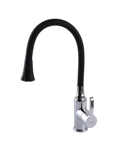 Смеситель для кухни с гибким изливом Domino Prestige DPS-203SA-B01 с насадкой - 5