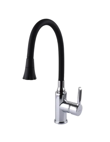 Смеситель для кухни с гибким изливом Domino Prestige DPS-203SA-B01 с насадкой - 6