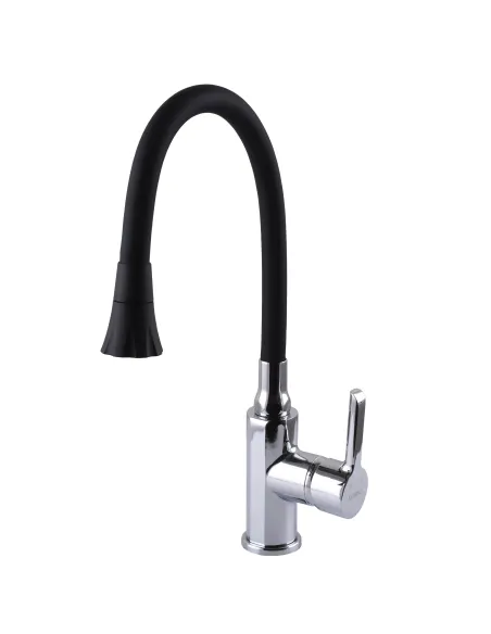 Смеситель для кухни с гибким изливом Domino Prestige DPS-203SA-B01 с насадкой - 6