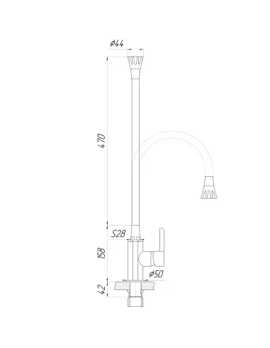Смеситель для кухни с гибким изливом Domino Prestige DPS-203SA-B01 с насадкой - 8