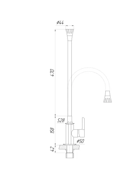 Смеситель для кухни с гибким изливом Domino Prestige DPS-203SA-B01 с насадкой - 8