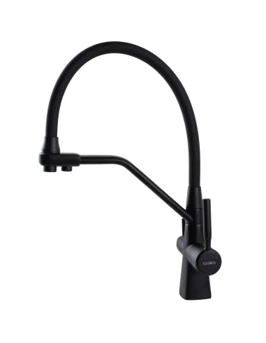 Смеситель для кухни с подключением к фильтру Globus Lux Lazer GLLR-0700-L-10-01, черный гофроизлив - 3