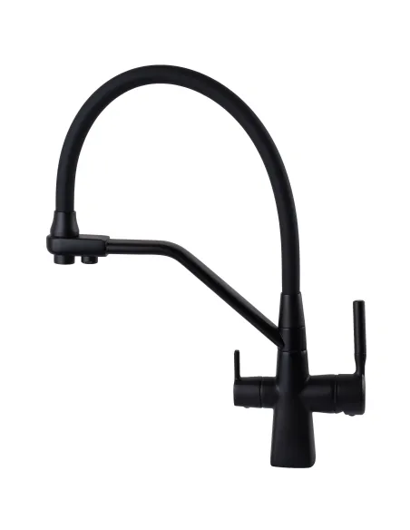 Смеситель для кухни с подключением к фильтру Globus Lux Lazer GLLR-0700-L-10-01, черный гофроизлив - 5