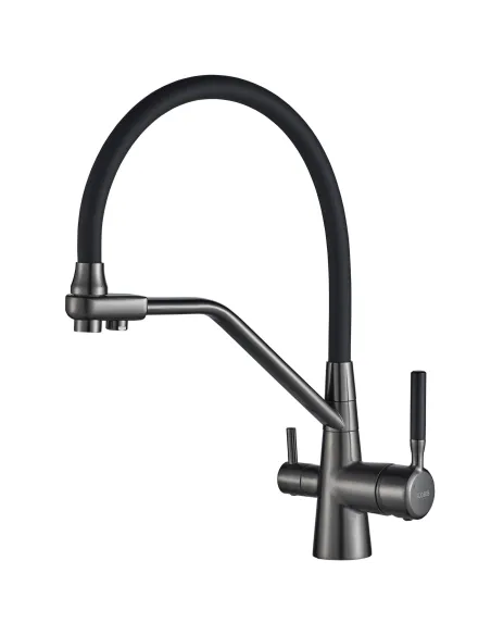 Смеситель для кухни с подключением к фильтру Globus Lux Lazer GLLR-0800-11-01, черный гофроизлив - 2