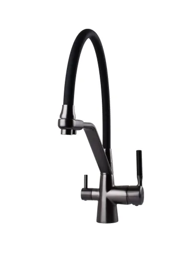 Смеситель для кухни с подключением к фильтру Globus Lux Lazer GLLR-0800-11-01, черный гофроизлив - 5