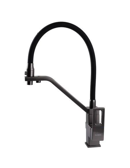 Смеситель для кухни с подключением к фильтру Globus Lux Lazer GLLR-0900-11-01, черный гофроизлив - 2