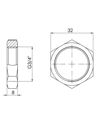 Контргайка латунная SD Forte SF35020 3/4 дюйма - 2