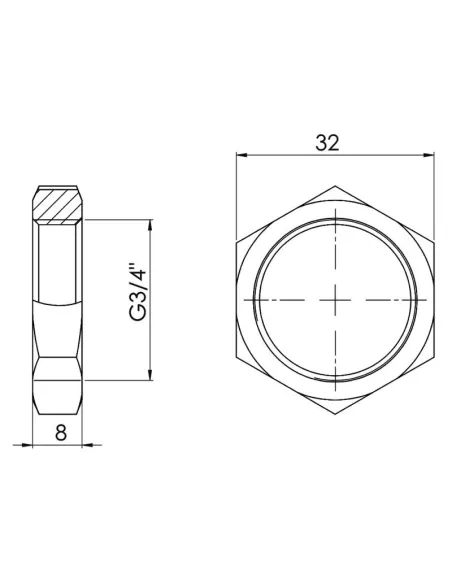 Контргайка латунная SD Forte SF35020 3/4 дюйма - 2