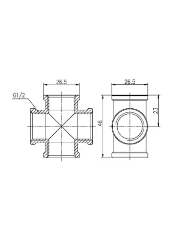 Хрестовина латунна SD Forte ВВ SF35415 1/2 дюйма - 2