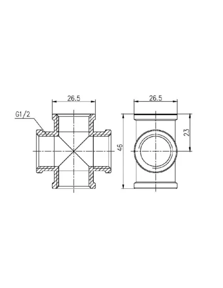 Хрестовина латунна SD Forte ВВ SF35415 1/2 дюйма - 2
