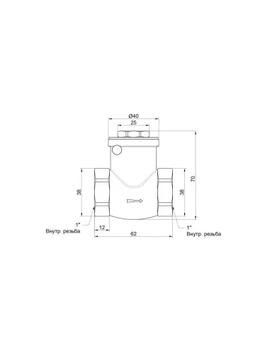 Клапан зворотного ходу SD Plus SD242W25 1 дюйм, пелюстковий, низький тиск - 2