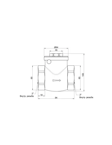 Клапан зворотного ходу SD Plus SD242W50 2 дюйми, пелюстковий, низького тиску - 2