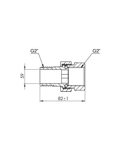 Сгон-американка прямой SD Forte SF190W15 1/2 дюйма - 2