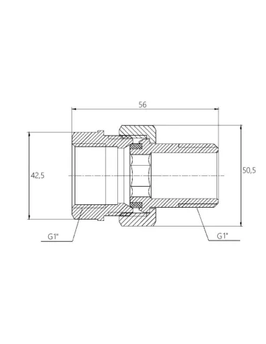 Зганяння-американка прямий SD Forte SF190W25 1 дюйм - 2
