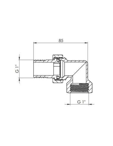 Сгон-американка угловой SD Forte SF191W25 1 дюйм - 2