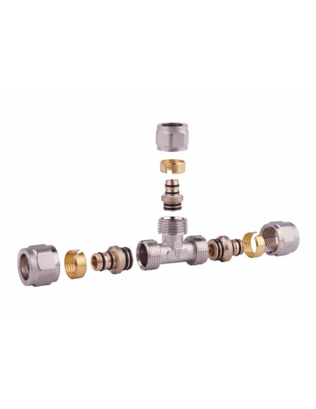 Тройник обжимной SD Forte SF176W202020 20 мм, для ПП труб - 1