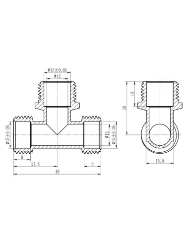 Тройник обжимной SD Forte НР SF178W161516 16 х 1/2 х 16 мм, для ПП труб - 2