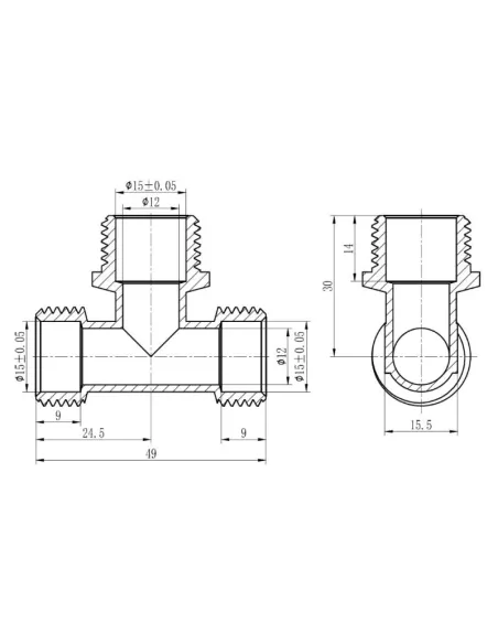 Тройник обжимной SD Forte НР SF178W161516 16 х 1/2 х 16 мм, для ПП труб - 2