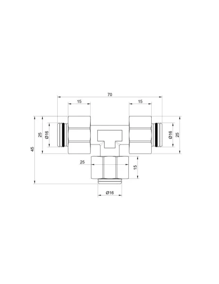 Тройник обжимной SD Plus SD158W161616 16 мм, для МП труб - 2 Тройник обжимной SD Plus SD158W161616 16 мм, для МП труб - 2