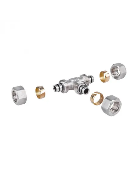 Тройник обжимной SD Plus SD158W161616 16 мм, для МП труб - 3 Тройник обжимной SD Plus SD158W161616 16 мм, для МП труб - 3