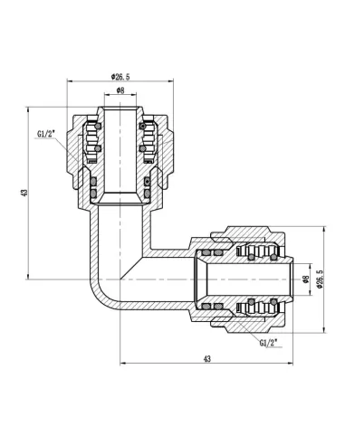 Уголок обжимной SD Forte SF173W1616 16 мм, для ПП труб - 2
