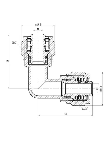 Уголок обжимной SD Forte SF173W1616 16 мм, для ПП труб - 2
