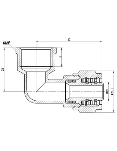 Кутник обжимний SD Forte ВР SF174W1615 16 х 1/2 дюйма, для ПП труб - 2