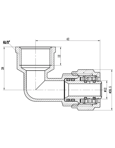 Кутник обжимний SD Forte ВР SF174W1615 16 х 1/2 дюйма, для ПП труб - 2 Кутник обжимний SD Forte ВР SF174W1615 16 х 1/2 дюйма, для ПП труб - 2