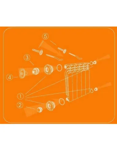 Комплект футорок секційного радіатора Cristal NR-2014 0.75х1 дюйма HT 405 - 2